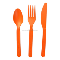 EcoNewLeaf OEM Prix bas Couverts biodégradables jetables compostables en plastique noir biodégradable CPLA à base d'amidon de maïs