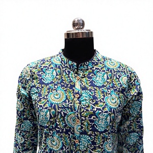 Collection de Kurtis en coton imprimé élégants pour femmes, ensembles de vêtements ethniques en gros pour l'été, tenues décontractées pour les fêtes, ensemble Kurta longueur genou - Product Image 2