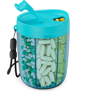 6 Grids Large Pill Cup Bottle Organizer Supplement Organizer <b>for</b> Holding 6 Various Vitamins Travel Pill Case Box Straw <b>Container</b> - Product Image 1