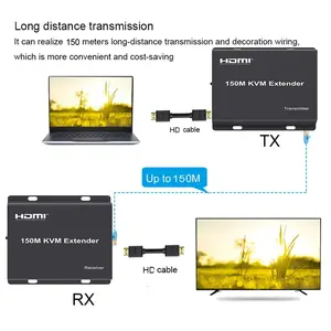 Extenseur KVM <span class=keywords><strong>HDMI</strong></span> sur IP Câble <span class=keywords><strong>RJ45</strong></span> Cat6 150M Extenseur KVM <span class=keywords><strong>HDMI</strong></span> USB <span class=keywords><strong>Ethernet</strong></span> via commutateur réseau pour PS4 Caméra PC vers moniteur TV - Product Image 6