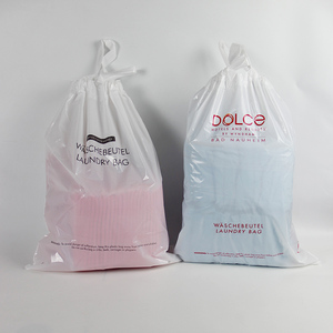 Bolsa de lavandería desechable personalizada bolsa de plástico con cordón <span class=keywords><strong>para</strong></span> lavandería embalaje de tela de hotel - Product Image 6