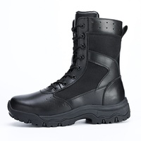 Bottes tactiques mi-hautes pour hommes, respirantes, à lacets, avec semelle extérieure en caoutchouc et doublure en mesh, pour l'entraînement en extérieur et la randonnée