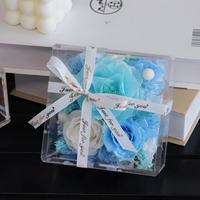 Rose éternelle préservée en gros dans une boîte en acrylique, fleur naturelle véritable, ornement de table, cadeau de fête