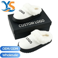 Claquettes personnalisées OEM/ODM avec logo, semelle intérieure en coton, pantoufles en peluche personnalisées avec logo, claquettes d'intérieur personnalisées en peluche