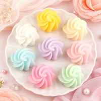 Cokelat Bunga Kawaii Artistik, Resin Cabochon Flatback untuk Kerajinan Model DIY, Aksesoris Rambut, Dekorasi Casing Ponsel