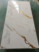 Lámina de Mármol UV Dorada a Precio de Fábrica, Panel de Pared de PVC Personalizado de Lujo para Interiores, para Decoración de Oficinas y Construcción