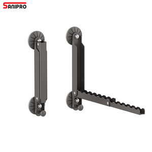 SANIPRO <strong>Small</strong> Indoor Suction Cup Clothes Storage <strong>Rack</strong> <strong>Bathroom</strong> Balcony No Punch Wall Mounted Telescopic Foldable Drying Hanger - Product Image 1