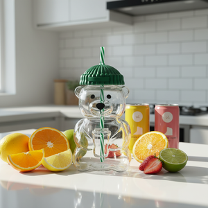 Copo de Chá de Vidro Borossilicato de Alta Qualidade, Novo Estilo, Caneca de Café com Tampa de Design de Urso Fofo, Capacidade de 600ml, da Fábrica com 41 Anos de Experiência - Product Image 5