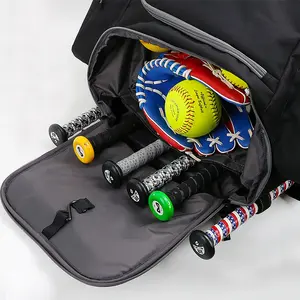 Koptaschen Großhandel individuelle Baseball-Taschen Seckel mit Rädern Sport Softball-Rücksack