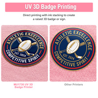 Mesin Cetak Stiker Relief Tumpuk dengan Tinta Pernis Mengkilap, Printer Badge 3D UV MU1730 dengan Head DX7