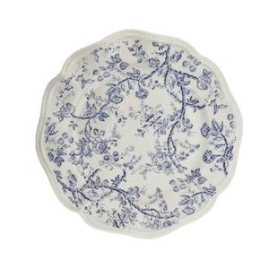 Assiette en céramique bleue gaufrée de style français, luxe léger, rétro, écologique, pour événements, restaurants, cuisine, dessert, petit-déjeuner - Product Image 5