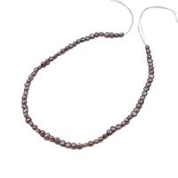 Perles baroques naturelles d'eau douce de 4 mm, couleur gris-violet, trou latéral, vente en gros
