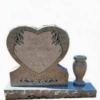 Pierre tombale en granit de style européen en forme de cœur pour cimetière, monument artistique personnalisé en forme de cœur