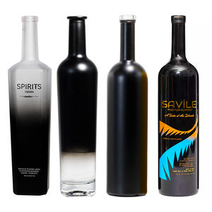 Negro mate botella de vidrio negro botella de cristal negro - Product Image 1