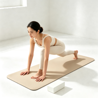 Tapis de yoga personnalisé en caoutchouc naturel PU, de haute qualité, imprimé sur mesure, écologique, antidérapant, durable, à courbes ondulées, de style ovale arqué