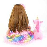 Poupée princesse 60cm pour bébé et petite fille, très réaliste, jouet en vinyle, grande taille, avec tissu licorne, corps, réaliste, cadeau d'anniversaire, pour enfant