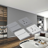 Nouvelle Prise Murale Tactile Britannique 4 Voies, Design Luxe Léger, 220V 16A, Installation Facile pour Appartements Modernes et Hôtels