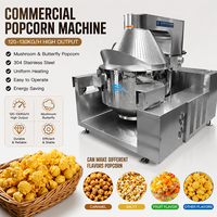 Machine à Popcorn Industrielle à Grande Capacité en Acier Inoxydable, Équipement de Production de Popcorn au Gaz pour Usine Alimentaire et Industrie des Snacks