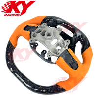 Volant sport personnalisé en fibre de carbone forgée orange pour Dodge Ram 1500, compatible avec Ram 2500 3500 4500 TRX RHO SRT 2018-2023