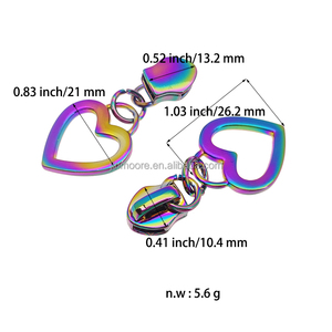 Mô Hình Quần Áo Hình Trái Tim Dây Kéo <span class=keywords><strong>Puller</strong></span> 5 # Nylon Trang Trí Kéo Tab Túi Vành Đai Thanh Trượt - Product Image 2