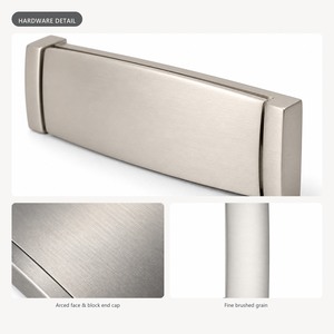 Poignées de porte et de tiroir encastrées en alliage de zinc, poignées de meubles dissimulées, boutons argentés modernes pour appartement, vente en gros directe usine - Product Image 2