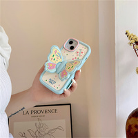 Coque de téléphone en silicone souple 3D Papillon Mignon pour iPhone 17 16 15 Pro Max – Housse antichoc adorable – Accessoires de téléphone en gros