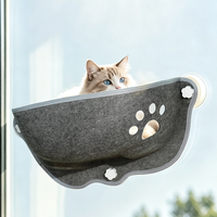 Hamac pour chien en feutre sans perçage, à ventouses, pour fenêtre ou mur, lit suspendu amovible et lavable, design moderne et motif dessin animé