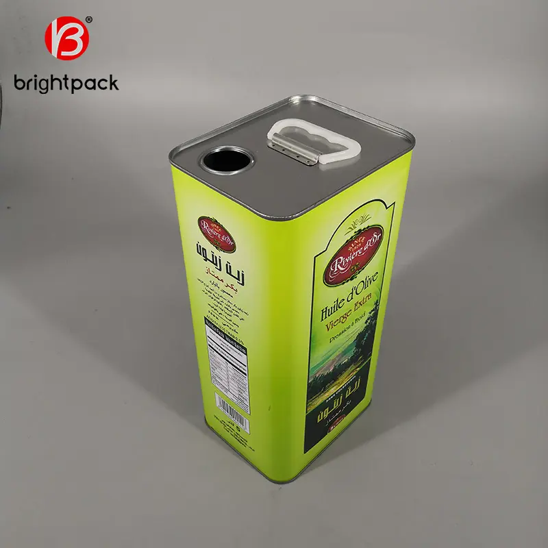 Vente en gros 5L boîte de conserve carrée pour huile d'olive ou huile de cuisson avec couvercle en plastique boîtes de conserve personnalisées de nombreux styles