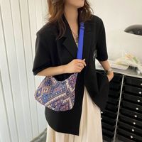 Nouvel Arrivage Sac à Main Bohème Vintage Tendance en Toile et Polyester avec Fermeture Éclair, Portable pour l'Été, Décontracté Quotidien, Porté Épaule, Design Unique