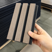 Panneaux insonorisants en MDF écologiques pour appartement, livraison rapide, panneaux muraux acoustiques à lattes noires, absorption acoustique