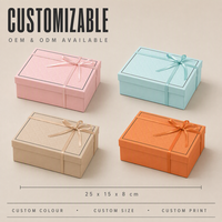 Boîte cadeau matelassée avec nœud en ruban pour cadeau de mariage, emballage de luxe, élégant contenant en carton, vente en gros, logo personnalisé