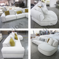 Canapé d'îlot rembourré à dossier bas pour villa, appartement, hall d'hôtel, mobilier de salon d'intérieur nordique avec coussin de soutien