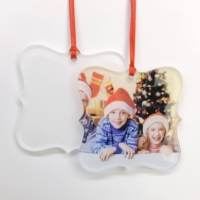 Pendentif d'arbre de Noël en acrylique à sublimation thermique 8 points Plexiglas Transfert thermique pour décoration de Noël
