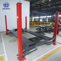 Elevador Hidráulico de Estacionamiento de Autos de Doble Capa y Cuatro Postes BJS BJS2202, Capacidad de 4T, Altura de Elevación de 1600 mm, Motor de 2.2kW, Vida Útil de 10 Años