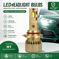 Ampoule de phare LED H1 140W 12V 12500LM, corps en aluminium, remplacement de feux de route, amélioration de l'éclairage faible d'origine