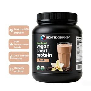 יצרן מותג פרטי, אבקת חלבון טבעונית לספורט, בטעם וניל, ללא גלוטן, אבקת חלבון צמחי, תערובת משקה - Product Image 1