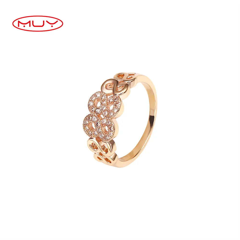 Muyang Factory Cubic Zirconia ring jewelry women Diamond rose Gold Plated Custom Rings for girls