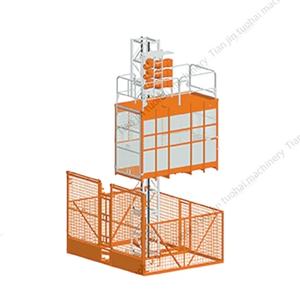 Elevador de construcción de 1,6 toneladas con jaulas dobles, polipasto de material de pasajeros para construcción con componentes de motor de caja de cambios de motor central - Product Image 3