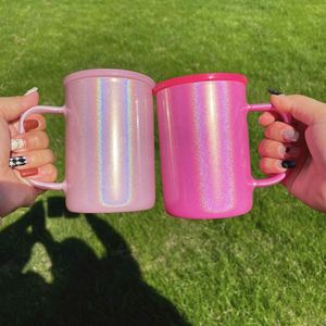 แก้วกาแฟแบบมีฝาปิดพลาสติก PP ขนาด 17 ออนซ์ รุ่น Camper  แบบโฮโลแกรมวิบวับ  สำหรับงานซับลิเมชั่น  พร้อมฝาปิดแบบ Bling  จากคลังสินค้า USA - Product Image 5