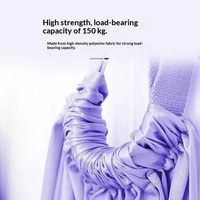 Sangle de yoga aérien en coton polyester – Hamac d'entraînement pour l'ouverture des hanches, les étirements des jambes, la flexibilité et les inversions