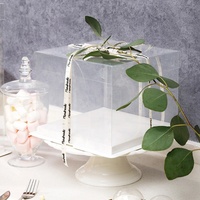 Boîte d'emballage transparente pour gâteaux de style moderne avec revêtement UV et gaufrage, matériaux recyclés, couleurs personnalisées