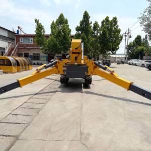 8 Ton Mini laba-laba angkat derek pengendali jarak jauh Crawler teleskopik Boom Diesel bertenaga 17.8m Max mengangkat tinggi rendah multifungsi - Product Image 5