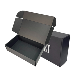 Hộp giấy carton gấp có in logo tùy chỉnh, màu đen, dùng đóng gói quần áo, tất, có lót mút xốp - Product Image 1