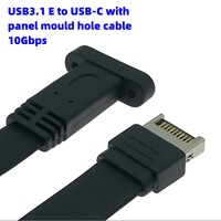 Großhandel 10 Gbps USB3.1 Typ E männlich zu USB Typ C weiblich Flachkabel mit Frontpanel-Halterung