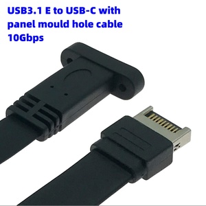 Venta al por mayor 10Gbps USB3.1 Tipo E macho a USB Tipo C hembra cable plano con montaje en panel frontal - Product Image 2