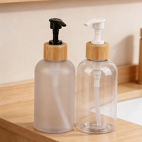 Botol pompa Losion plastik 500ml, botol pompa Losion bambu kemasan cuci badan