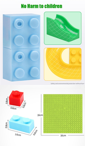 Mjf <span class=keywords><strong>Race</strong></span> Chạy Khối Lớn Tương Thích Xây Dựng Khối Phễu Trượt Khối DIY Lớn Gạch Đồ Chơi Nhựa Hộp Màu 336Pcs Đá Cẩm Thạch Unisex - Product Image 4