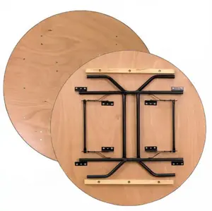 Table de banquet ronde pliante en bois