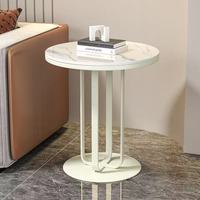 Ensemble de tables basses modernes de luxe, design en dalle de quartz, rangement mobile, écologique, salon, canapé, appartement