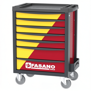 Fasano Tools 7 <b>Drawer</b> Tool Cart Red Yellow Rolling Storage Cabinet <b>Workshop</b> Organizer - Product Image 2